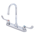 Central Brass Two Handle Cast Brass Kitchen Faucet, NPSM, Standard, Polished Chrome, Spout Reach: 4.13" 0122-ELS17